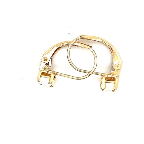 14K Gold Small Round Opal Earrings - Picture 2 of 7